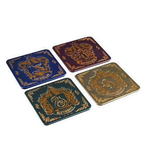 Paladone Harry Potter Coasters for Drinks - Hogwarts Crest Design - Premium Metal Drink Coasters