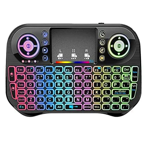 WeChip i10 Mini Wireless Keyboard, Smart TV Keyboard, Wireless Keyboard with Touchpad, 2.4G Mini Keyboard for Smart TV Remote Control/PC/iPad/Xbox/Android Box/HTPC, etc