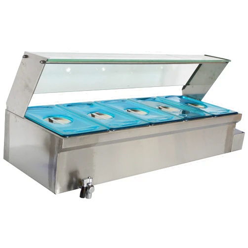 INTBUYING 40Inch 5 Pot Bain-Marie Food Warmer 110V 1500W 6 inch Deep Pan