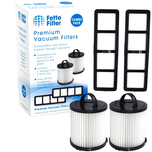 Fette Filter - Vacuum Filter Compatible with Eureka DCF-21 - Pack of 2 (DCF-21 & EF-6)