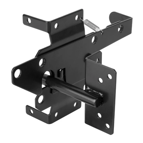 HILLMASTER Heavy Duty Self-Locking Gate Latch for Wooden Fence, Post Mount Automatic Gate Lock Gravity Door Latch Hardware for Secure Pool, Outdoor Garden, Metal Gates Vinyl Fence, Black Finish