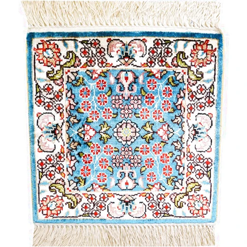 TIANJIANG Carpet 1x1ft Mini-Size Hand Knotted Silk Rug Sample Cheap Oriental Carpets Mats
