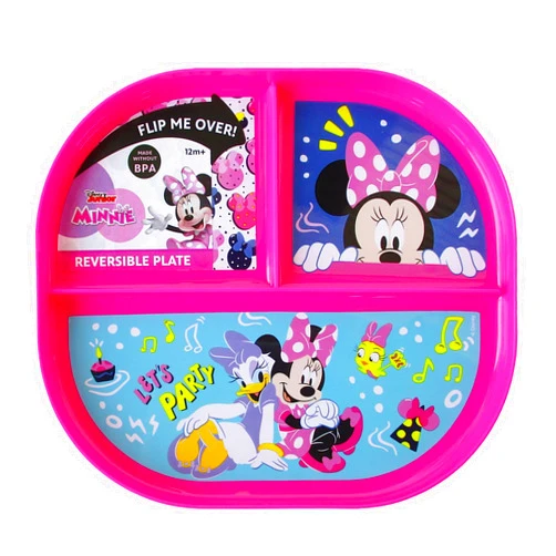 Show-Offs Reversible Character BPA Free Plate - 8 x 7 Inches (Minnie), Medium