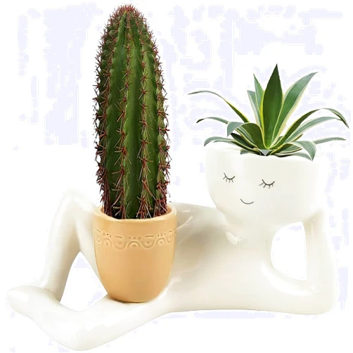 YRBVOZ Lazy Little Character Flowerpot Succulent Planters Lying Down Resin Ornaments Home Decoration for Family and Friends Gift