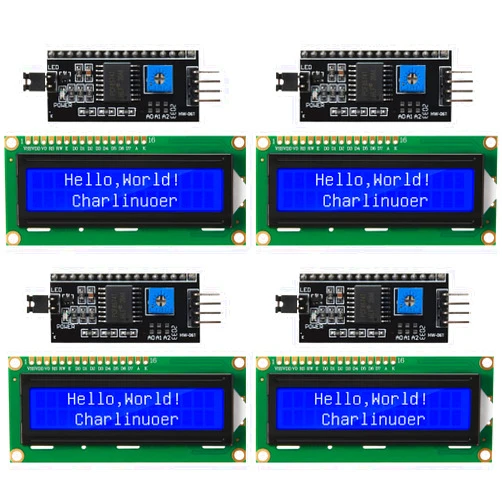 Weewooday IIC TWI I2C LCD Serial Interface Adapter and LCD Module Display Backlight Compatible with Arduino R3 MEGA2560(LCD 1602 16 x 2,Blue)