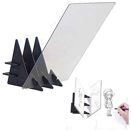 Unves Portable Optical Drawing Board Sketching Tool Upgraded Optical Image Drawing Board,Glass with Protective Film, Sketch Wizard, Sketching Tool, The Reflector has a Protective Film