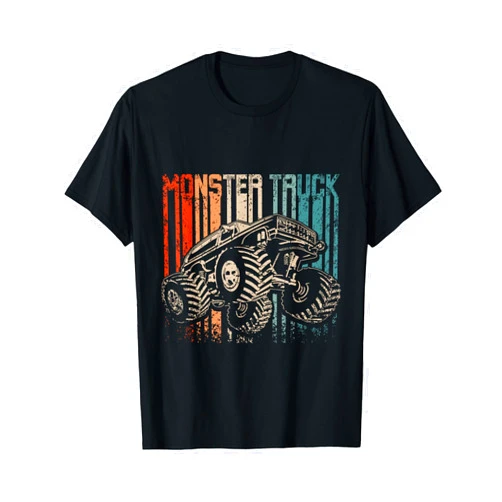 Four Wheel Monster truck Design for Boys and Girls Retro Vintage Monster truck T-Shirt
