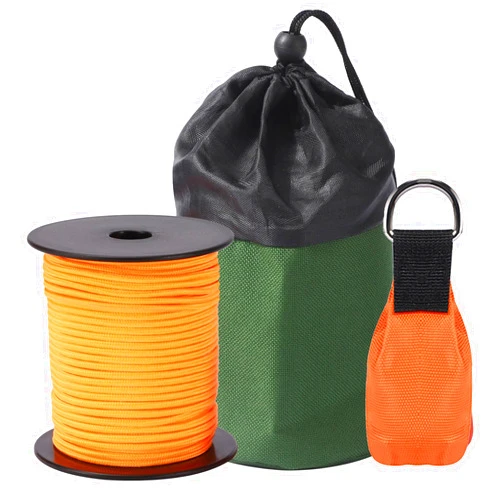 SENSILIN Arborist Throw Line Kit, Arborist Throw Weight and Line Kit, 164’ Ultra Slick Polyester Rope and 11Oz Throw Bag, Arborist Equipment Suitable for High Limb Throwing