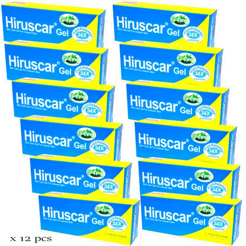 Bedront 12 Pcs. (12 x 3 Grams) of Hiruscar Gel for Uneven Skin, Scar and Keloid Care
