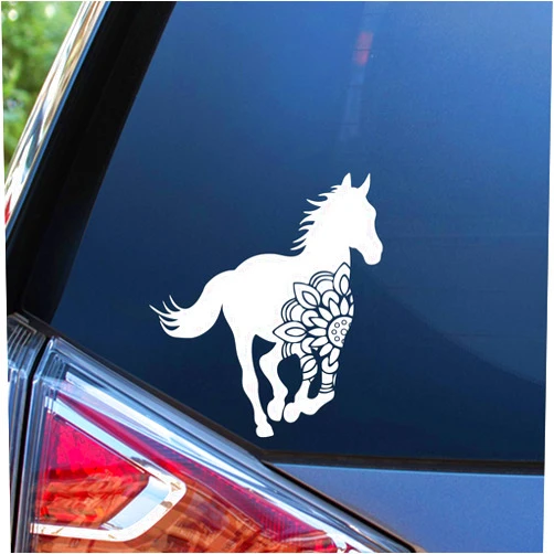 Sunset Graphics & Decals Horse Mandalay Decal Vinyl Car Sticker | Cars Trucks Vans Walls Laptop Computer Mirror Skateboard Tablet | White | 5.5 inch | SGD000104