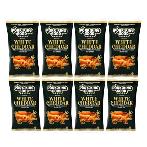 Generic P.ork King Good White Cheddar Pork Rinds 7 oz (Pack of 6)