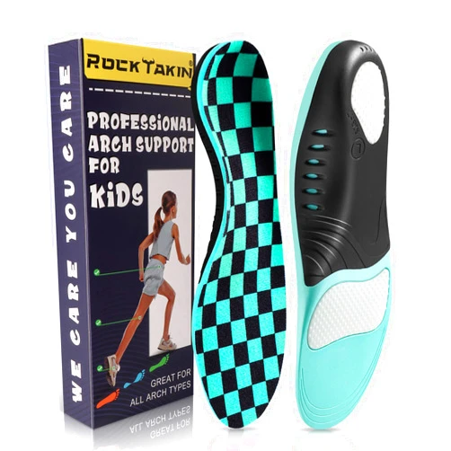 ROCK TAKIN ROCKTAKIN Kids Arch Support Shoe Insoles, Plantar Fasciitis Orthotics Inserts Strong Support for Children's High Arch, Flatfoot Pain Relief, Posture Improve