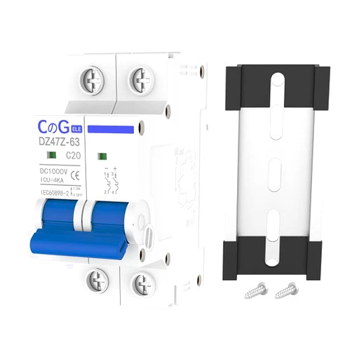 CGELE DC Miniature Circuit Breaker, CGELE 2 Pole 20 Amp 1000V DC Disconnect Switch for Solar PV Systems Thermal Magnetic Trip Din Rail Mount