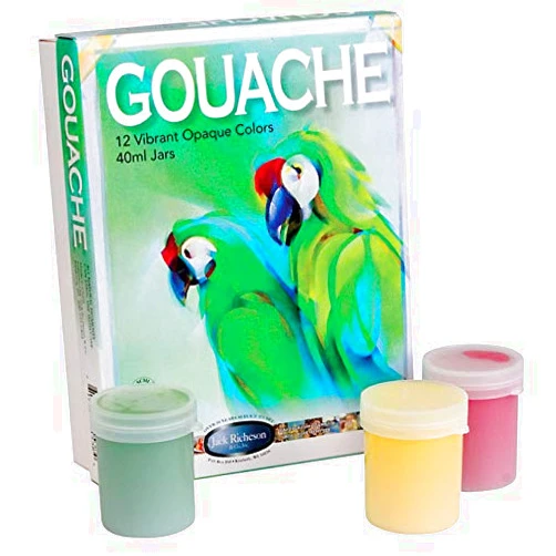 ALVIN Yarka 38112 Gouache Paint Set, 1.4 oz. Plastic Jar, Assorted Opaque Color