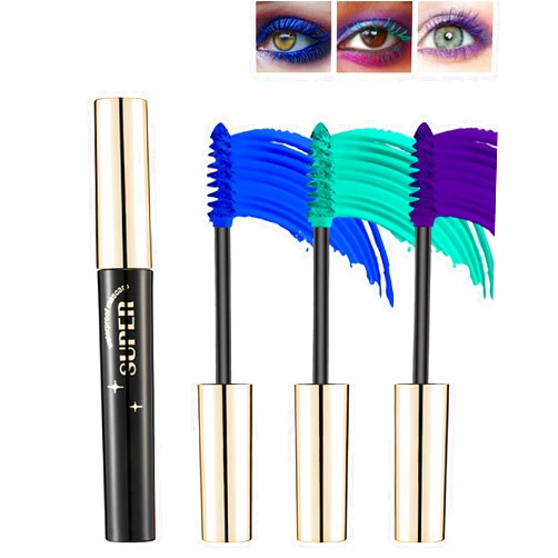 Lestpola 3 Colors Waterproof Mascara Set -Blue Green Purple Colored Mascara for Eyelashes, Long Lasting Curling Tubing Mascara Volume and Length, High Pigment Colorful Lash Mascara Makeup for Cosplay Party-B