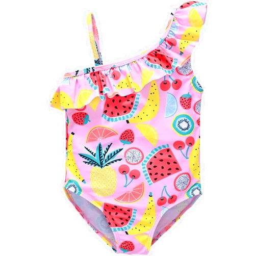 kavkas Baby Girl Swimsuit Cute One Piece Bathing Suit with Sun Protection Ruffles Swimwear (9M-6T)