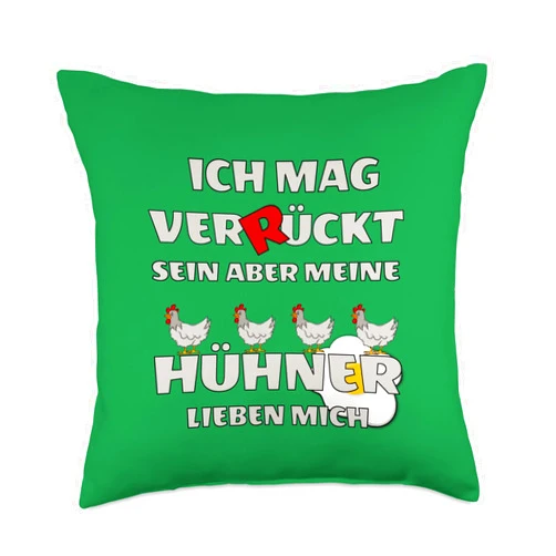 Hühner Bauer Landwirt Garten - Lustige Sprüche Funny Chicken Saying, Fashion, Farmers, Gift idea Throw Pillow, 18x18, Multicolor