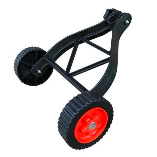 Ulafbwur Adjustable String Trimmer Support Wheel Attachment, Lawn Mower Accessories Strong Load-Bearing Wide Compatibility Easy Installation Weed Wacker Wheels Black
