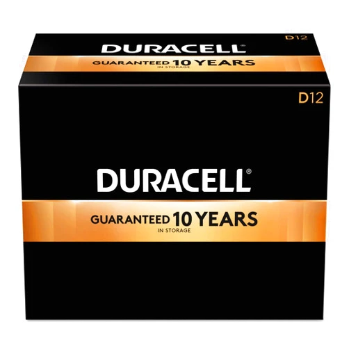 Duracell PGD MN1300 Coppertop Battery, Alkaline, D Size (Pack of 12)