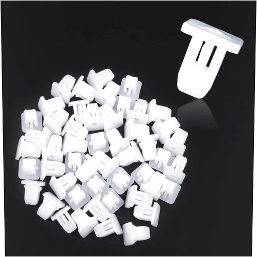 IHOTDER 50PCS Car Bumper Clips,Square Plastic Clips White Automotive Clips and Fasteners,Universal Retainer Clips Push Rivets for Car Truck SUV Fixed Bumper Fender Door Trim Panel