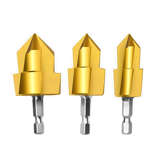 SONCHIE Heavy Duty Pipe Reaming Drill Bits - Powerful PVC Pipe Reamer Kit 3 Pieces