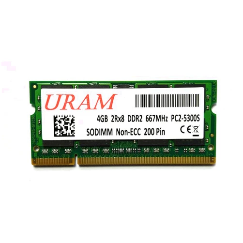 URAM 4GB(Single) DDR2 667MHz 2RX8 PC2 5300S PC2 5300 200 Pin Laptop RAM Memory Module Upgrade, Blue