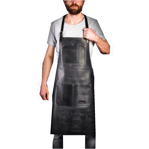 Leather Hubb Leather BBQ Grill Apron, Bartender, Woodworking, Barber, Blacksmith, Butcher Apron| Adjustable S-4XL