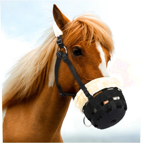 Antidious Professional Fleece Horse Grazing Muzzle with Adjustable Straps, Velcro and Buckles, Suitable for Precaution of Laminitis and Overweight Horses & Ponies
