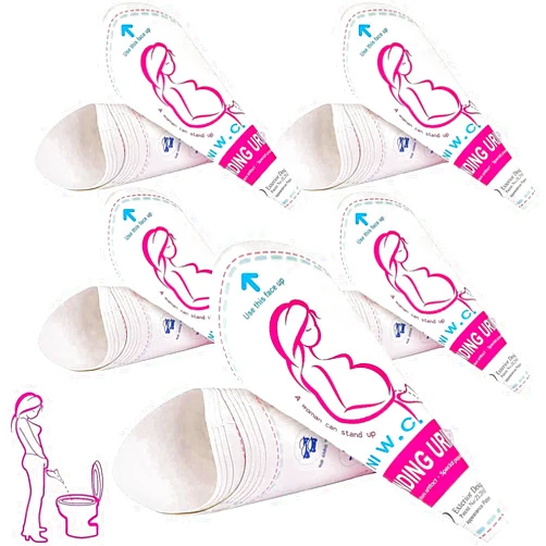 JIURUN 50PCS Female Urination Device Pee Funnel for Women Portable Disposable Female Urinal Funnel to Standing Pee for Pregnant, Wounded, Travel, Camping, Outdoor Activities