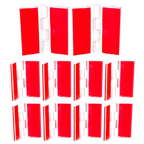 Prasacco 12 Pcs Plastic Hinges Acrylic Hinges Clear Small Hinges Self Adhesive Piano Hinge for Cabinet Aquarium Lid Furniture Display Stand (35x30mm)