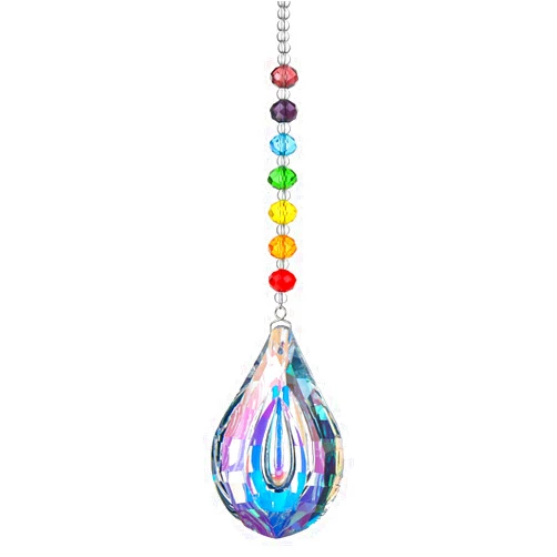 AirSun Crystal Suncatcher 76mm Pendant Sphere, Chakra Prism Ball Feng Shui Decoration, Rainbow Maker & Window Chandelier Hanging Ornament (Crystal, 76mm)