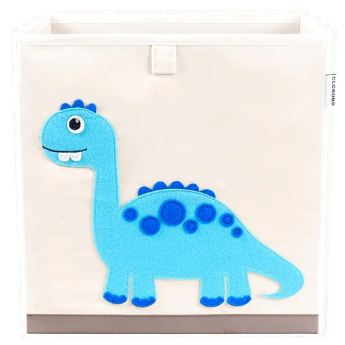 CLCROBD Foldable Animal Cube Storage Bins Fabric Toy Box/Chest/Organizer for Kids Nursery, 13 inch (Dinosaur)