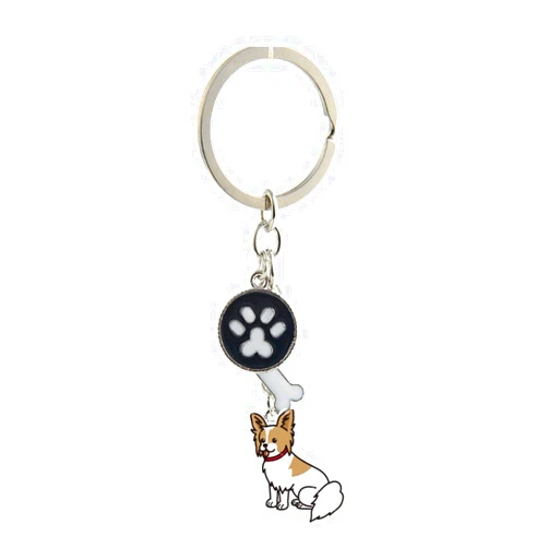 HongGun Net Key-ring Keychain,Cute Metal Small Dog Puppy Keychain Keyring Keyfob Car Bag Charm Dog Tag Chains Birthday (Papillon)