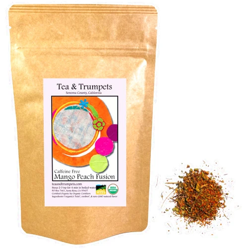 Tea & Trumpets USDA Organic Mango Peach Fusion Loose Leaf Herbal Tea - 4 oz