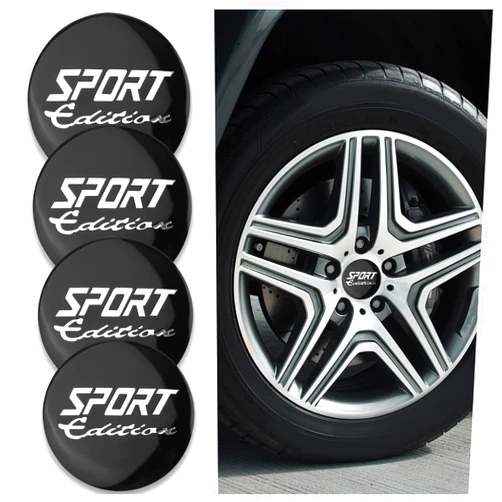 Stacool 4PCS Wheel Center Caps Stickers with Cool Sport Design,Car Decorations 56mm Center Caps for Rims,Automotive Exterior Accessories Waterproof Wheel Hub Cap for Car Truck SUV (Sport/Black)