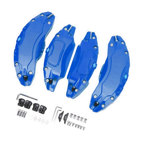 Airshi Brake Caliper Cover, 4PCS Heavy Duty Front Rear Bright Color Aluminum Alloy Caliper Protector for Y Model Wheel Hub 19 20in (Blue)