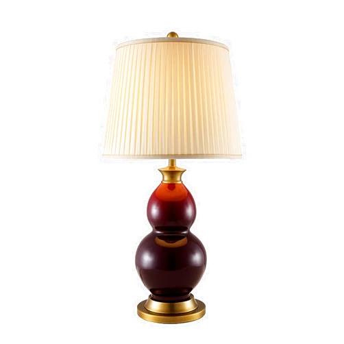 Qqq7qq7q41 Desk Lamp Creative Table Lamps Ceramics Bedside Table Lamps with Fabric Lampshade Luxurious Gourd Nightstand Table Lamps for Home Office Lamp, 36.2