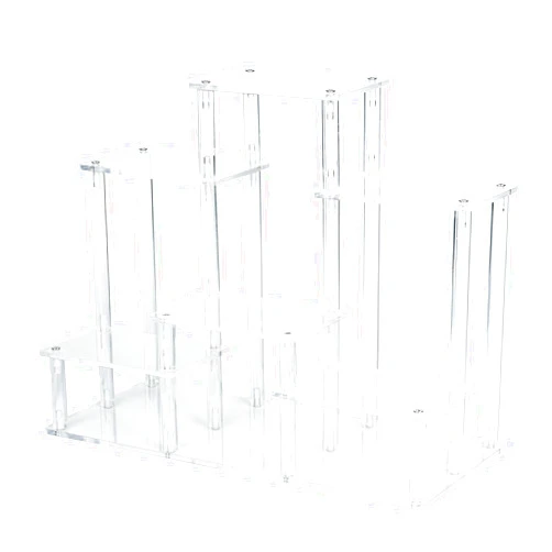 Choowin 6-Tier Acrylic Display Riser Display Stand Display Shelf Perfume Organizer Tabletop Acrylic Riser for Display Collectibles Action Figures Funko Pop Tiered Display Stand with Base Small