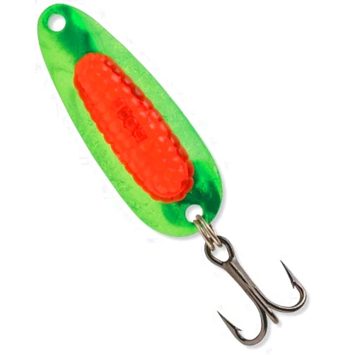 Blue Fox 1/2-Ounce Rattlin' Pixee Spoon, Holographic Lime/Orange Insert