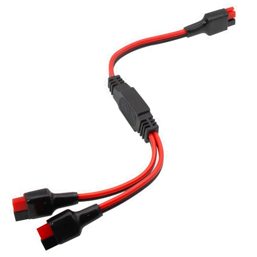 NUTIO 12AWG Solar Charging Splitter Cable, Y Splitter Cable for Anderson Connector, 1 to 2 Branch Solar Panel Extension Cable for Portable Solar Generator Power Station(1FT)