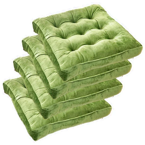 SRHWBF 20x20 Inch Chair Pads Seat Cushions for Dining Chairs Office Chairs Sofa Patio Furniture Carpeted Floors Hardwood Floors (Green 20x20in(Set of 4))