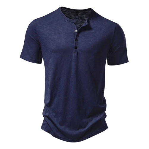 PARKLEES Men's Casual Stretchy Slim Fit Short Sleeve Henley Shirt