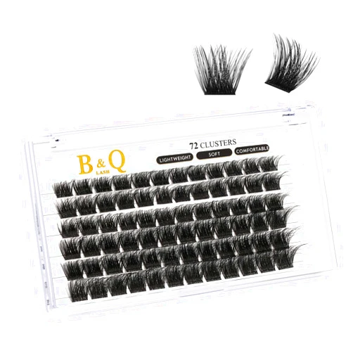 B&Qaugen Lash Clusters B30 D Curl 12mm DIY Lash Extensions 72 Clusters Lashes C D Curl B&Q LASH Wispy Volume Lashes Eyelash Clusters Extensions Individual Lashes Cluster DIY at Home (B30,D-12mm new)