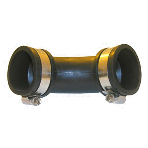 LASCO 25-6834 Drain Pipe 90 Degree Elbow Flexible Rubber Connector with Clamps, 3