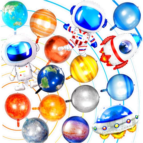 Pedel 16 Pieces Space Balloons, Galaxy Planet Balloons Large Space Theme Inflatable Balloons Astronaut Spaceship Rocket Galaxy Balloons for Kids Outer Space Theme Birthday Party Decorations
