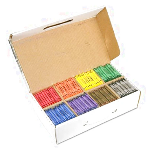 Dixonamp;reg; Wax Crayons, 100 Each of Eight Colors, 800 per Box