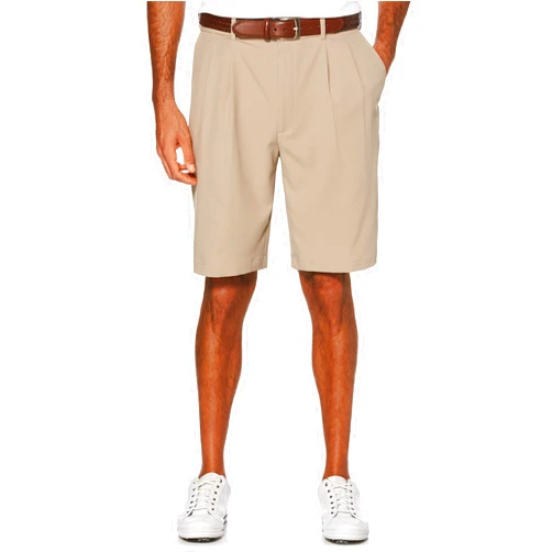 PGA TOUR Men's Double Pleat Golf Short with Active Waistband, 9