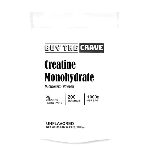 BUY THE CRAVE Ultra-Pure Micronized Creatine Monohydrate Powder - Maximize Strength, Power, and Muscle Growth - Unflavored, Gluten-Free (200 Servings, 1000g)
