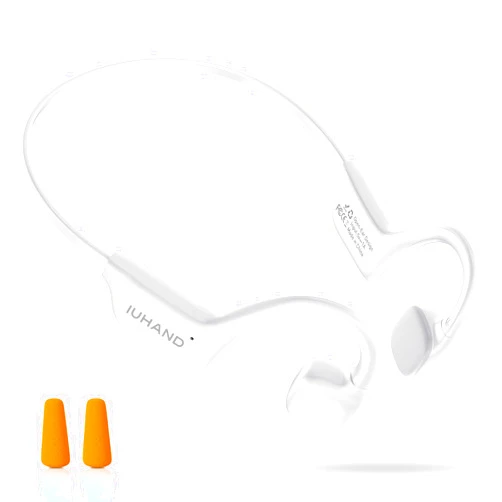 IUHAND Bone Conduction Headphones, IPX6 Open Bluetooth Sports Headphones, Ultra Lightweight Headphones Wireless Bluetooth for Sports Cycling Running (White)