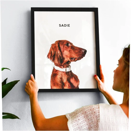 Furrlio Pet Portrait from Your Photos - Dog Memorial Gifts for Loss of Dog, Personalized Gift for Her Birthday, Pet Memorial Gift for Dog, Gift for Women/Men, Cat & Dog Portrait, Modern Watercolor